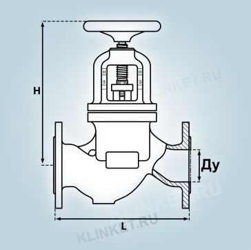 Клапан невозвратно-запорный фланцевый сальниковый, Ду-32, Ру-25, ч.522-01.172, материал: латунь - Вид 6