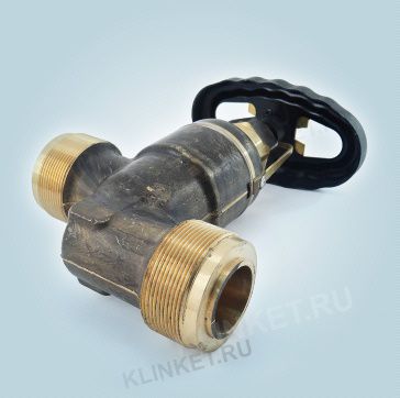 Клапан запорный штуцерный сальниковый, Ду-32, Ру-40, ч.521-01.472-01, материал: бронза - Вид 2