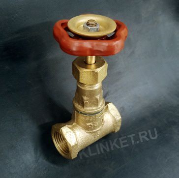 Клапан запорный муфтовый сальниковый, Ду-15, Ру-16, ч.521-03.122, материал: латунь - Вид 1